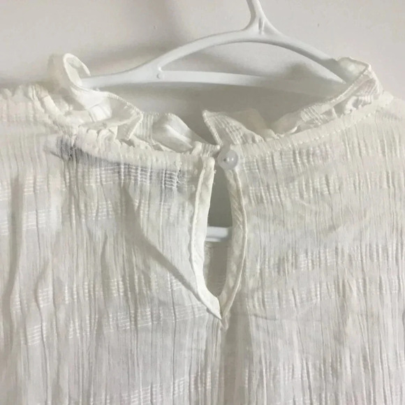JUS DE POM | Crochet Trim Blouse | 100 % Cotton | White | Feminine |Croch US S-M - Picture 6 of 10